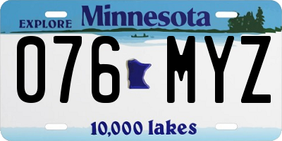 MN license plate 076MYZ