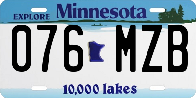MN license plate 076MZB