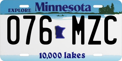 MN license plate 076MZC