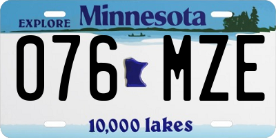 MN license plate 076MZE