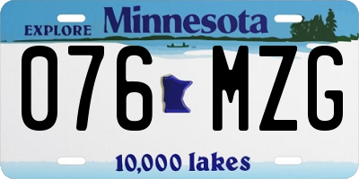 MN license plate 076MZG