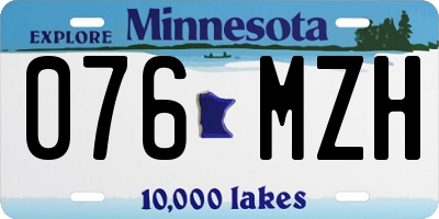 MN license plate 076MZH