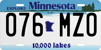 MN license plate 076MZO