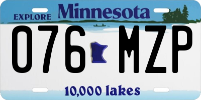 MN license plate 076MZP