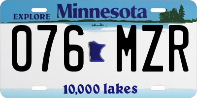 MN license plate 076MZR
