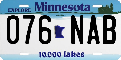 MN license plate 076NAB