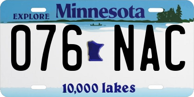 MN license plate 076NAC