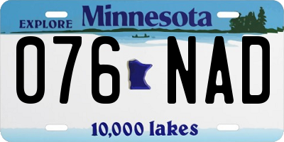 MN license plate 076NAD