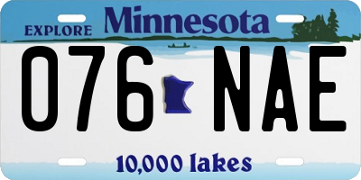MN license plate 076NAE