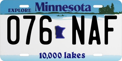 MN license plate 076NAF