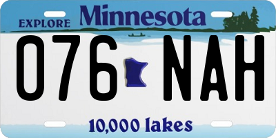 MN license plate 076NAH