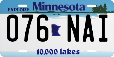MN license plate 076NAI