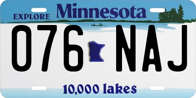 MN license plate 076NAJ