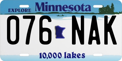 MN license plate 076NAK