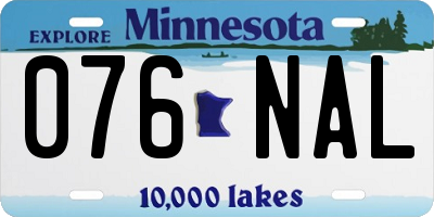 MN license plate 076NAL