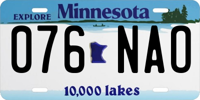 MN license plate 076NAO