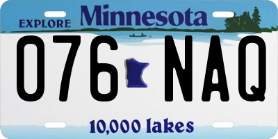 MN license plate 076NAQ