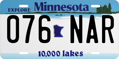 MN license plate 076NAR