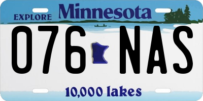 MN license plate 076NAS
