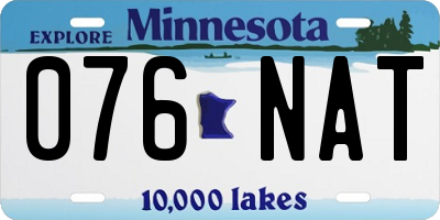 MN license plate 076NAT