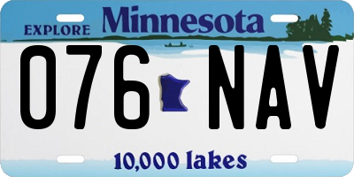 MN license plate 076NAV