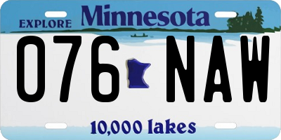 MN license plate 076NAW