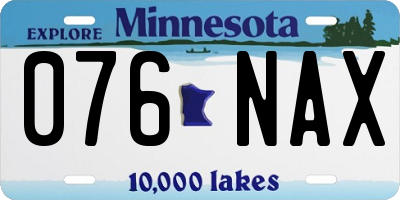 MN license plate 076NAX