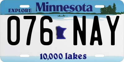 MN license plate 076NAY