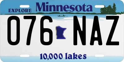 MN license plate 076NAZ