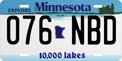 MN license plate 076NBD