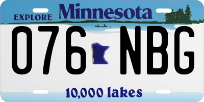 MN license plate 076NBG
