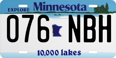MN license plate 076NBH