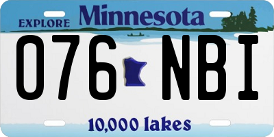MN license plate 076NBI