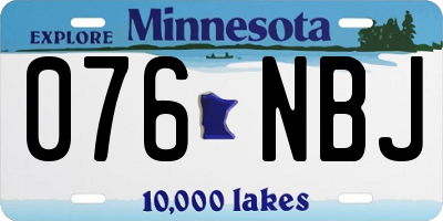 MN license plate 076NBJ