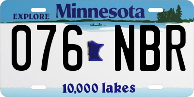 MN license plate 076NBR