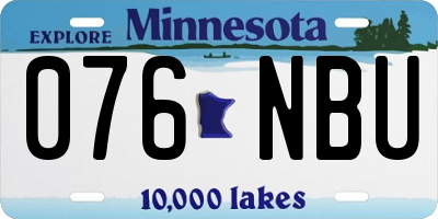 MN license plate 076NBU