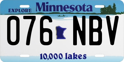 MN license plate 076NBV