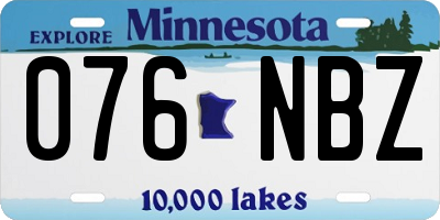 MN license plate 076NBZ