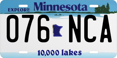 MN license plate 076NCA