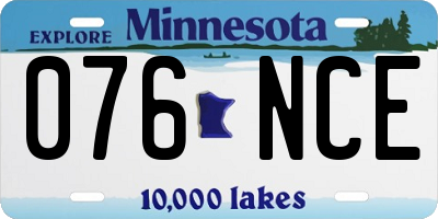 MN license plate 076NCE