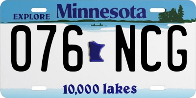 MN license plate 076NCG
