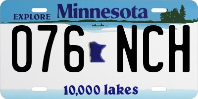 MN license plate 076NCH