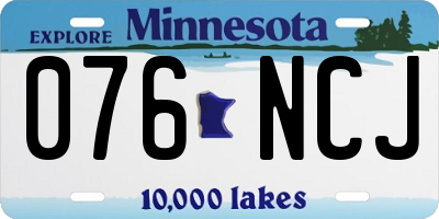MN license plate 076NCJ