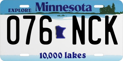 MN license plate 076NCK