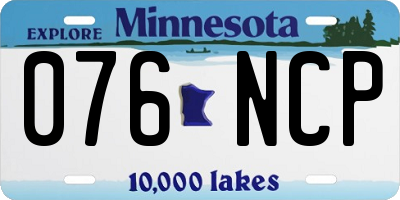 MN license plate 076NCP