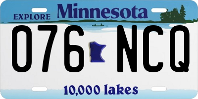 MN license plate 076NCQ