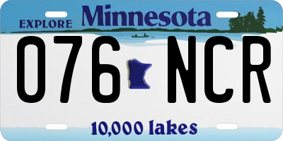 MN license plate 076NCR