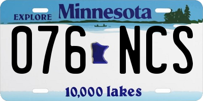 MN license plate 076NCS