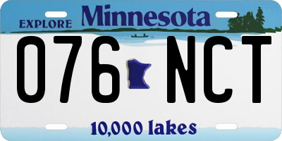 MN license plate 076NCT