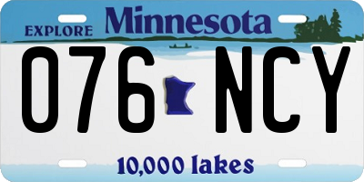 MN license plate 076NCY